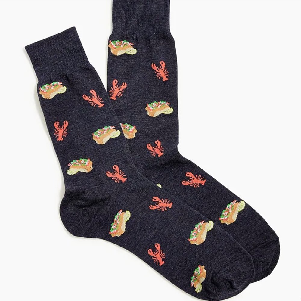 JCrew Men's Trouser Socks- Navy Lobster Roll NWT